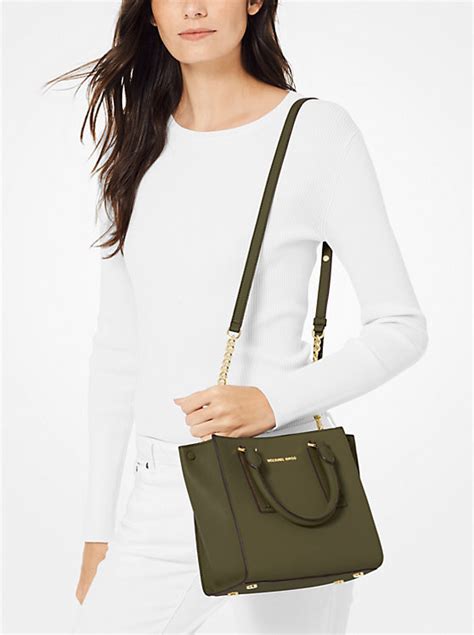 michael michael kors alessa small pebbled leather satchel|Alessa Small Pebbled Leather Satchel .